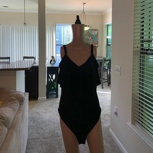 Marci Black Polyester One Piece size 1X